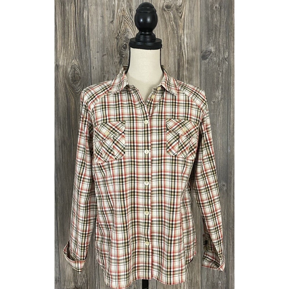 Pendleton Button Front Shirt Women Large Plaid Vented Western Cabincore Gorpcore